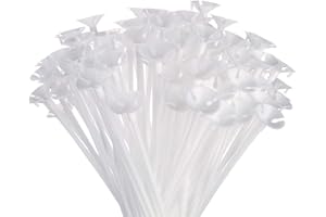 PP OPOUNT 50 Pieces Balloon Sticks Upgraded Version White Balloon Sticks Holders with Cups for Christmas Decoration, Wedding, Party, Holidays, Anniversary Decor
