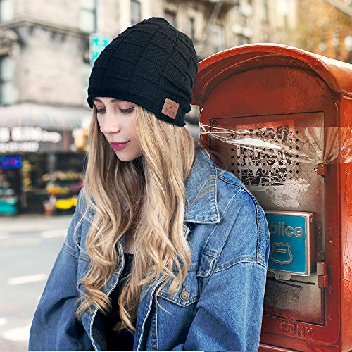 JARVANIA Bluetooth Beanie, Wireless Bluetooth Hat, Double Knit Music Hat for Men & Women, Joyful