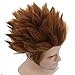 yuehong Short Orange Spiky Wig Anime Cosplay Brown Wig for Men Heat Resistant Synthetic Fibers Soft Durable Breathable Costume Hair