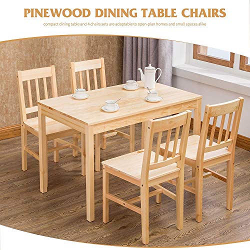 Mecor 5 Piece Kitchen Dining Table Set, 4 Wood Chairs Table