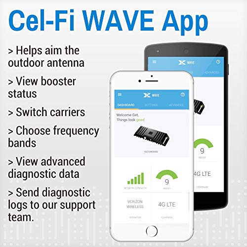 Cel-Fi GO X: The Only 100 dB Single Carrier Cell Phone Signal Booster for Homes & Offices - for Verizon, AT&T, Or T-Mobile - 1 Dome Antenna Kit