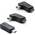 rgzhihuifz Mini USB to Micro USB Adapter, USB 2.0 Adapter Plug, 90 Degree Left and Right Angle Mini USB Male to Micro USB Fem