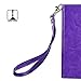 S6 Case, Arae Samsung Galaxy S6 wallet case,[Wrist Strap] Flip Folio [Kickstand Feature] PU leather wallet case with ID&Credit Card Pockets For Samsung Galaxy S6 (Purple)