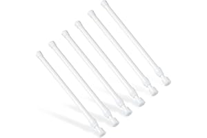 6Pcs Tension Rod, Goowin Tension Rods for Windows, No Drilling Rustproof Spring Adjustable Tension Curtain Rod for Doors, Windows, Wardrobe Bars, Drying Support Rods (White, 10-15.7 inch)