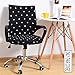 Deisy Dee Universal Computer Office Rotating Stretch Polyester Mid Back Function Chair Cover C111 (White dots)