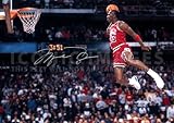 (11.7 X 8.3) Michael Jordan NBA Chicago Bulls Print Signed (Pre-print Autograph)