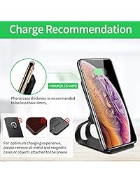 Fortune Nexus Fast Qi Certified Cargador inalámbrico Soporte de aluminio Compatible 7.5W iPhone X   Xs   Xs Max   Xr   8 8 Plus, 10W Samsung Galaxy S9   S9 Plus   Note 8   S8   S8 Plus Todos los teléfonos habilitados para Qi (Negro)