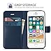 TUCCH iPhone SE Wallet Case, iPhone 5s Case, Premium PU Leather Flip Case with Card Slot, Stand Holder Magnetic Closure [TPU Shockproof Interior Protective Case] Compatible iPhone SE / 5s / 5, Blue