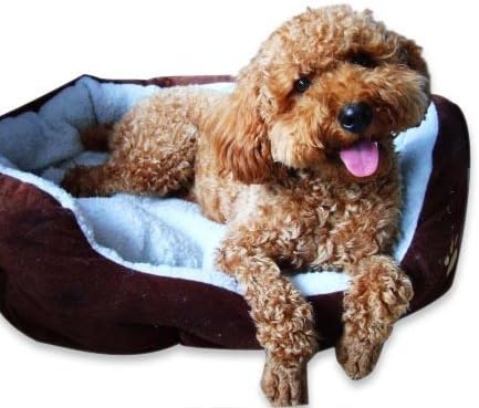 Pet house Soft Warm Indoor Pet Puppy Sherpa Cotton  Bed, brown, 46 x 42cm