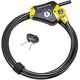 Master Lock 6' Python Cable Lock for Trail Cameras, Kayaks 8413DPF | Adjustable Keyed Cable Lock Is Made With Braided Steel, Rust Resistant Lock and Vinyl Coated Cable, Rekeyable Wafer Cylinder