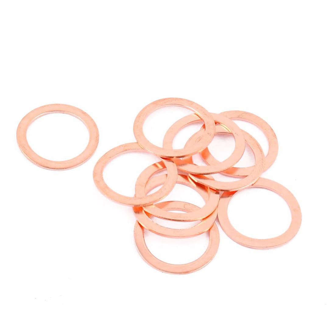 10pcs Flat Ring Copper Crush Washer Sealing Gasket Fastener (M18*24 * 1.0)