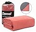 Zeenal Hot Yoga Towel, Non Slip with Anchor Fit Corners, Best Yoga Towel for Bikram and Hot Yoga class, FREE Carry Bag, 100% Microfiber , Super Absorbent (Coral, Adult)