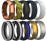 Silicone Wedding Ring for Men - 10 Pack - The Ultimate Silicone Wedding Band Rubber Wedding Ring Set