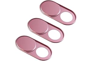 PRESSINART 3Pcs Laptop Camera Cover Pink 0.04 Inch Ultra Thin Webcam Cover Slide Metal for Mini PC Phone Laptop Desktop Table