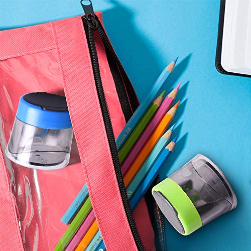 Pencil Sharpener, 12pcs Double Hole Manual Sharpener for Pencils, Colored Hand Pencil Sharpener with Rust-proof Spiral Blade for Kids School Office Home Supply