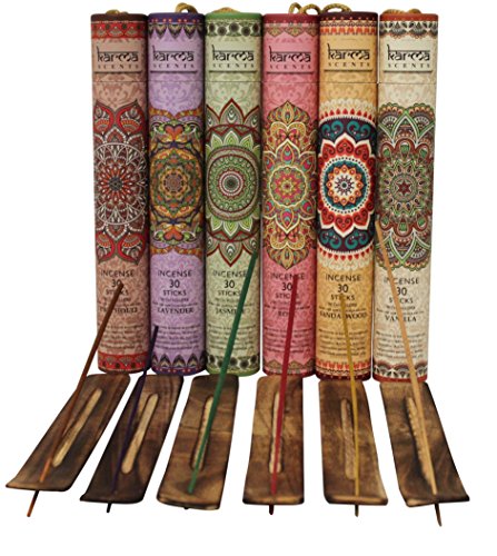 Karma Scents Premium Incense Sticks, Lavender, Sandalwood, Jasmine, Patchouli, Rose, Vanilla, Variety Gift Pack 180… - Image 7