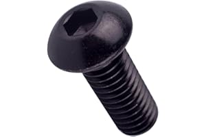 VAMUOEFL 4-40 x 1/4" Button Head Socket Cap Bolts Screws (1/4" to 2" Available), 304 Stainless Steel 18-8, Black Exterior Finish, Allen Hex Drive, Fully Thread, 50Pcs