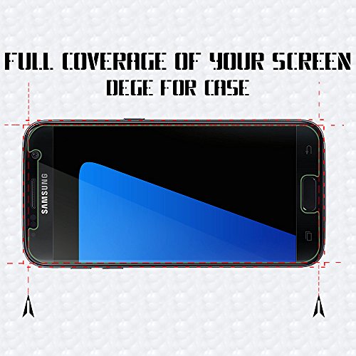 image for Acedining [3-Pack] Galaxy S7 Clear Tempered Glass Screen Protector [An