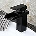 MANCEL Bathroom Faucet Oil Rubbed Bronze Widespread Waterfall Lavatory Waterfall Single Handle Hole Sink Faucets