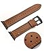 for Apple Watch Band 42mm Leather iWatch Band Strap Replacement for Apple Watch Series 3/4 42mm, Stainless Steel Metal Black Adapter and Buckles, Black Dots - Brown
