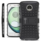 Motorola Moto Z Play Case, Moto Z Play Droid Case, CoverON [Atomic Series] Hybrid Armor Cover Tough Protective Hard Kickstand Phone Case for Motorola Moto Z Play Droid / Z Play - Black