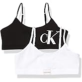 Calvin Klein Kids Girls' Cropped Cotton Cami Bralette 2-Pack