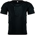 STONEKISS Kid’s Padded Shirts Short Sleeve Compression Chest and Rib Protector T Shirt Youth Protective Gear