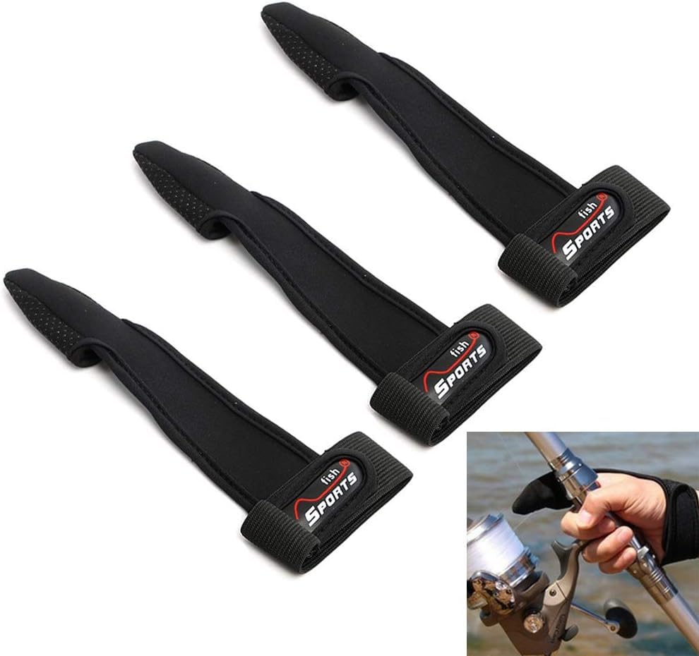WUZIA 3 Pack Minicart Single-Finger Gloves,Black Anti-Slip Fishing Glove,Professional Single-Finger Gloves Index Finger Protector Unisex Elastic Band Glove for Outdoor Fishing