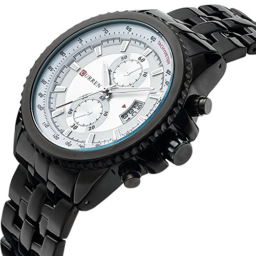 Curren 8082 Hombres Moda Casual Vestido Reloj Fecha exhibición de Acero Inoxidable Relojes Negocios - Imagen 3