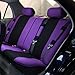 FH Group Automotive Car Seat Covers Breezy Flat Foam Padding Cloth Full Set Purple Seat Covers, Airbag and Split Rear Universal Fit Interior Accessories for Cars Trucks and SUV