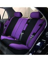 FH GROUP FH FB030102   Juego de fundas de asiento Light & Breezy, Bolsa de aire y división listas   apta para la mayoría de los automóviles, camiones, vehículos comerciales o camionetas., Púrpura