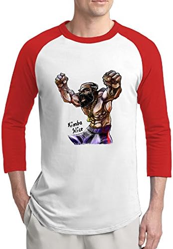 AOLM Mens Tee Middle Sleeve T Shirts Kimbo Slice Cartoon Red L.