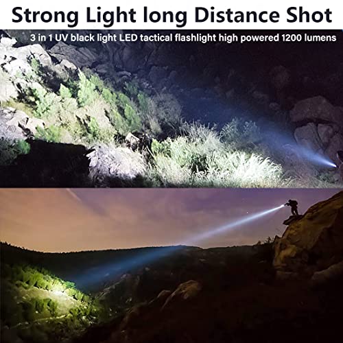 UV Flashlights Black Light, Rechargeable Flashlights with COB Sidelight