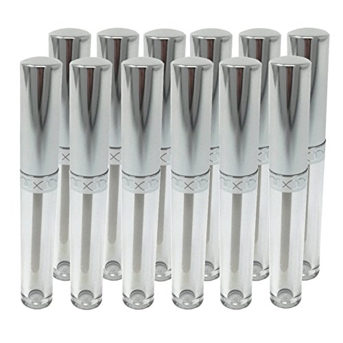 (12 Pack) Silver Empty Lip Gloss Containers 10ML