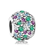 Cyber Deal, Jovana Sterling Silver Swarovski Crystal Pave Delight Charm ,Fits Pandora