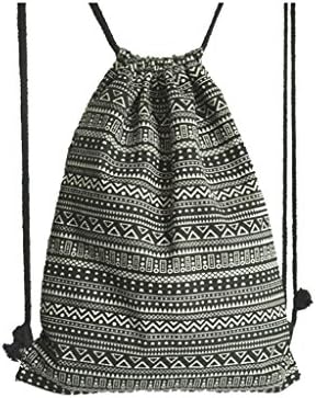 YeeTan Drawstring Sackpack Backpack Gym Yoga Bag School Travel Women Teens Black