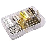 In A Box(80pcs/box) Kit with Mixed Color 30mm and 35mm Ribbon Bracelet Bookmark Pinch Crimp Clamp End Findings Fasteners Clasp Cord Ends Leather Crimp Ends Jewelry Making Findings