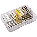 In A Box(80pcs/box) Kit with Mixed Color 30mm and 35mm Ribbon Bracelet Bookmark Pinch Crimp Clamp End Findings Fasteners Clasp Cord Ends Leather Crimp Ends Jewelry Making Findings