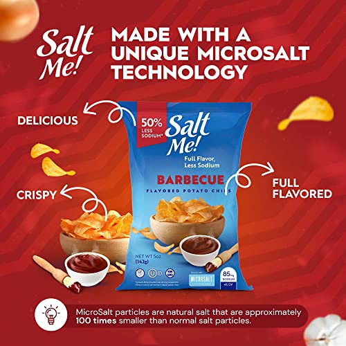 SaltMe! Better for You Potato Chips, 50 Less Sodium, Kosher, NonGMO
