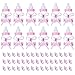 Bememo 12 Pack Candy Bottles and 50 Pack Acrylic Mini Pacifiers for Baby Shower Party Favors Decorations (Pink)