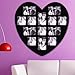 Adeco [PF0304] Decorative Black Wood Wall Hanging Heart-Shaped Picture Photo Frame, 13 Openings of 4x6 inches, 4x4 inches