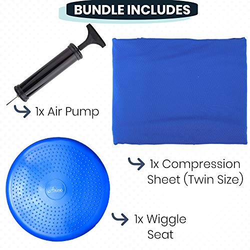 Sensory Compression Blanket for Kids Plus Wobble Seat Cushion