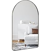 ANDY STAR Arched Mirror, 20" x 30" Brushed Nickle Bathroom Mirror in Stainless Steel Metal Frame, Arch Top Rounded Corner 1" Deep Set Design Wall Mount Hangs Vertical