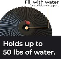 Amazon Com Abba Patio 50lb Patio Umbrella Base Water Filled 23 Round Recyclable Plastic Outdoor Market Umbrella Stand Base For Deck Lawn Garden Black Garden Outdoor