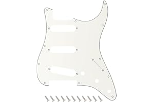 Banworks 3 Ply Strat SSS Pickguard 11-Hole Electric Guitar Pickguard Scratch Plate for USA/Mexican Fender Modern Style Standard Stratocaster ST JT/HB-01 Vintage White