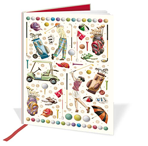 A4 Casebound Notebook - Golf Design - 120 Pages - Ruled & Silk Ribbon - Size - 297mm x 210mm