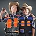 POKONBOY Set of 2 Tactical Vest Kits, 2 Vests, 2 Wrist Bands, 2 Quick Reload Clips (12-Darts), 2 Protective Glasses , 2 Face Tube Mask and 100 Bullets for Kids Battle Fun