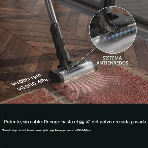 Aspiradora Escoba sin Cable Serie 5000, Aspirador Inalámbrico con Motor Digital Potente, Cepillo MultiFloor para Alfombras y Suelos Duros, hasta 50 Min, 18,5 V, Blanco, AP51UH18ST