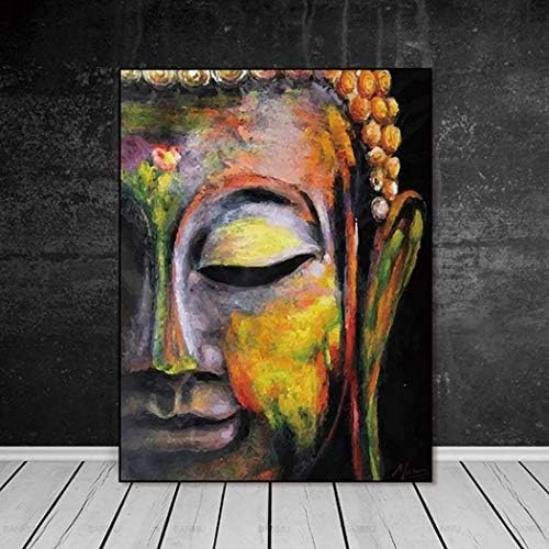 XIANRENGE 100% Pure Handpainted Oil Painting Religious Buddha Statue Belief Abstract Art Picture Painting Living Room Home Decor 40×60Cm