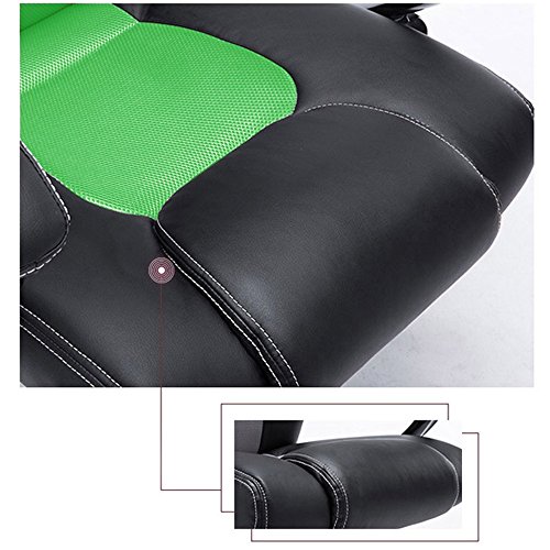 MCTECH-Sedia-da-Ufficio-Sedia-Girevole-da-Ufficio-e-da-casa-Gaming-Racing-Poltrona-Sediaa-Rete-Altezza-Regolabile-Nero-Verde-Modello-A